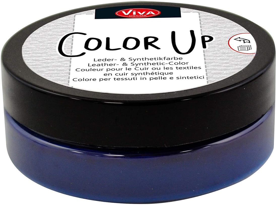 Viva Decor Color Up Leather and Synthetic Color DARK BLUE 50ml Scrapbooksrus 