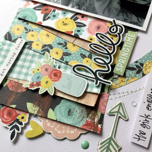 Simple Stories SPRINGTIME 3x4 &amp; 4x6 ELEMENTS 12x12 Scrapbook Paper Scrapbooksrus 