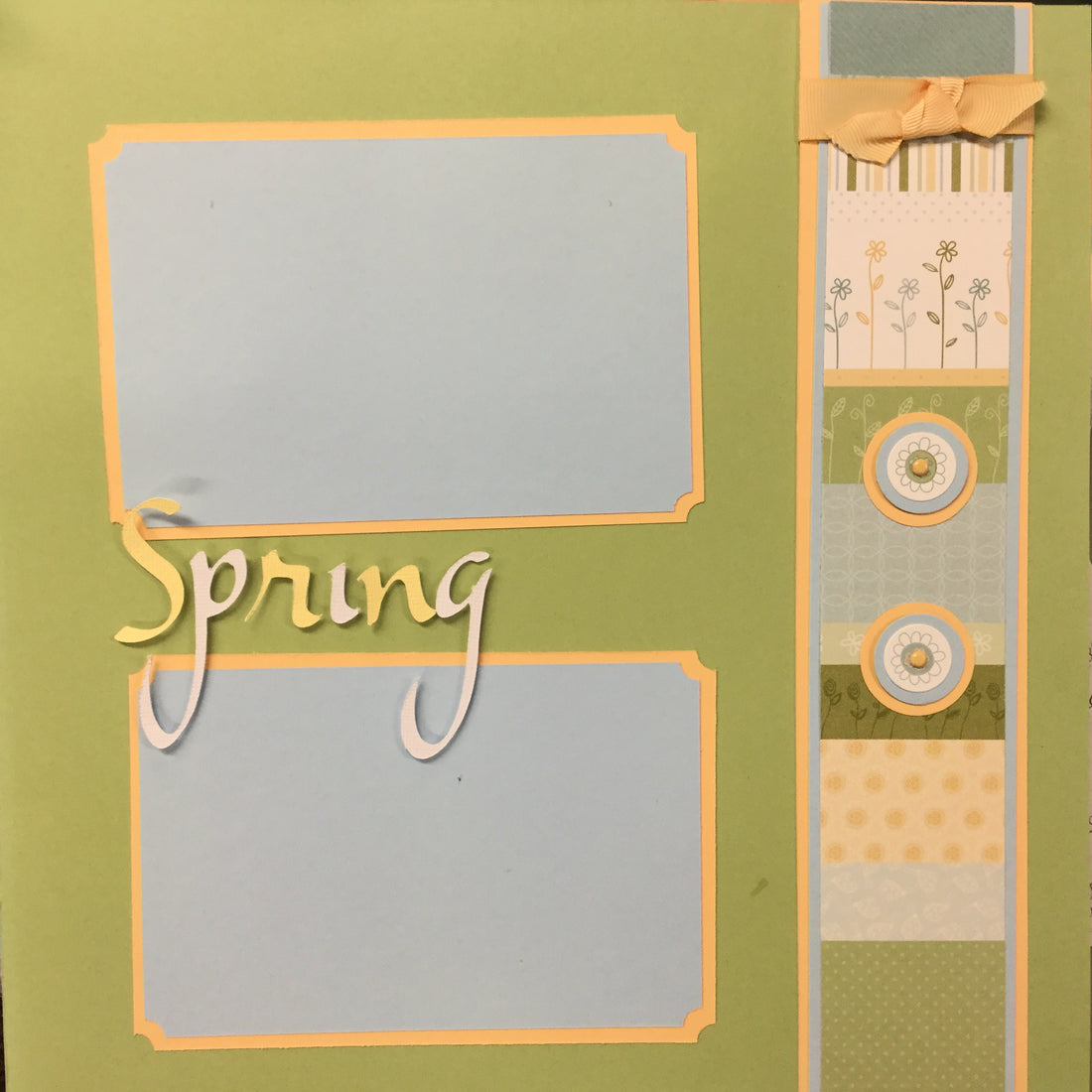 $5.00 Premade Pages SPRING (2) 12"X12" Scrapbook Pages Scrapbooksrus