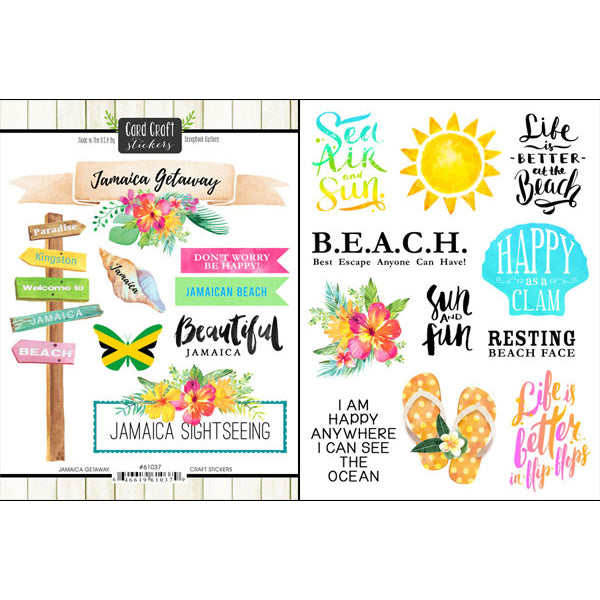 JAMAICA GETAWAY Stickers 19pc Scrapbook Customs Scrapbooksrus 