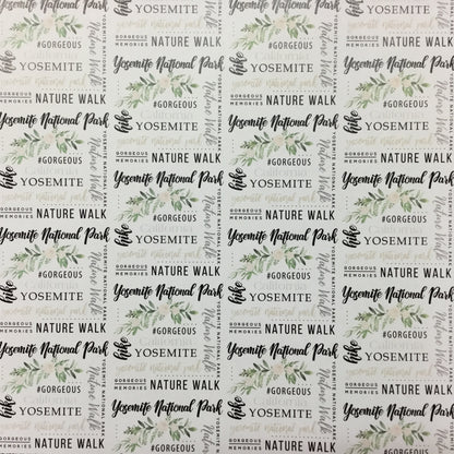 YOSEMITE NATIONAL PARK Words Plaid 12&quot;X12&quot; Scrapbook Paper Scrapbooksrus 