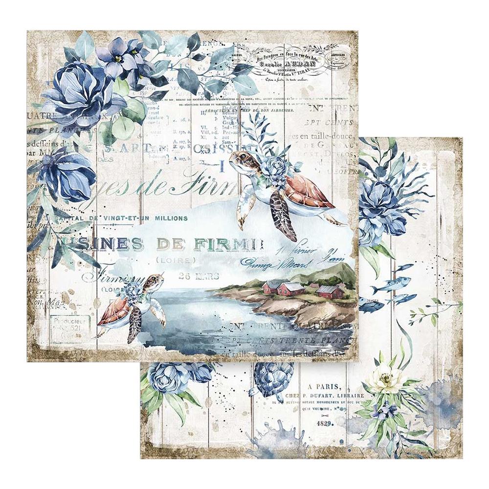 Stamperia Romantic Sea Dream TURTLES SBB786 12"X12" Scrapbook Paper Scrapbooksrus