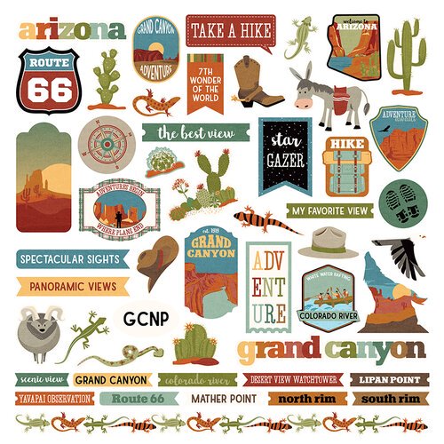 PhotoPlay National Parks GRAND CANYON Element Stickers Scrapbooksrus 