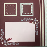 Premade Pages PINK & BURGUNDY  12"X12" (2) Scrapbook Pages Scrapbooksrus 