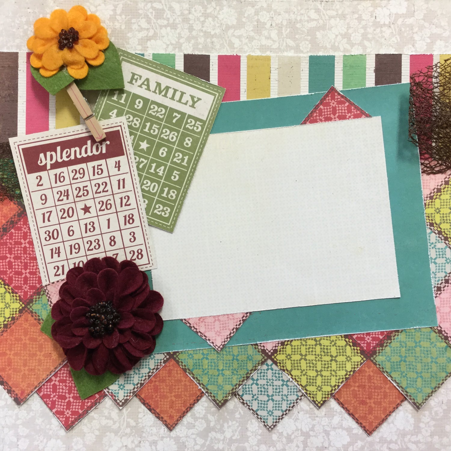 Premade Page GRANDMA QUILT 12&quot;X12&quot; Scrapbook Layout Scrapbooksrus 