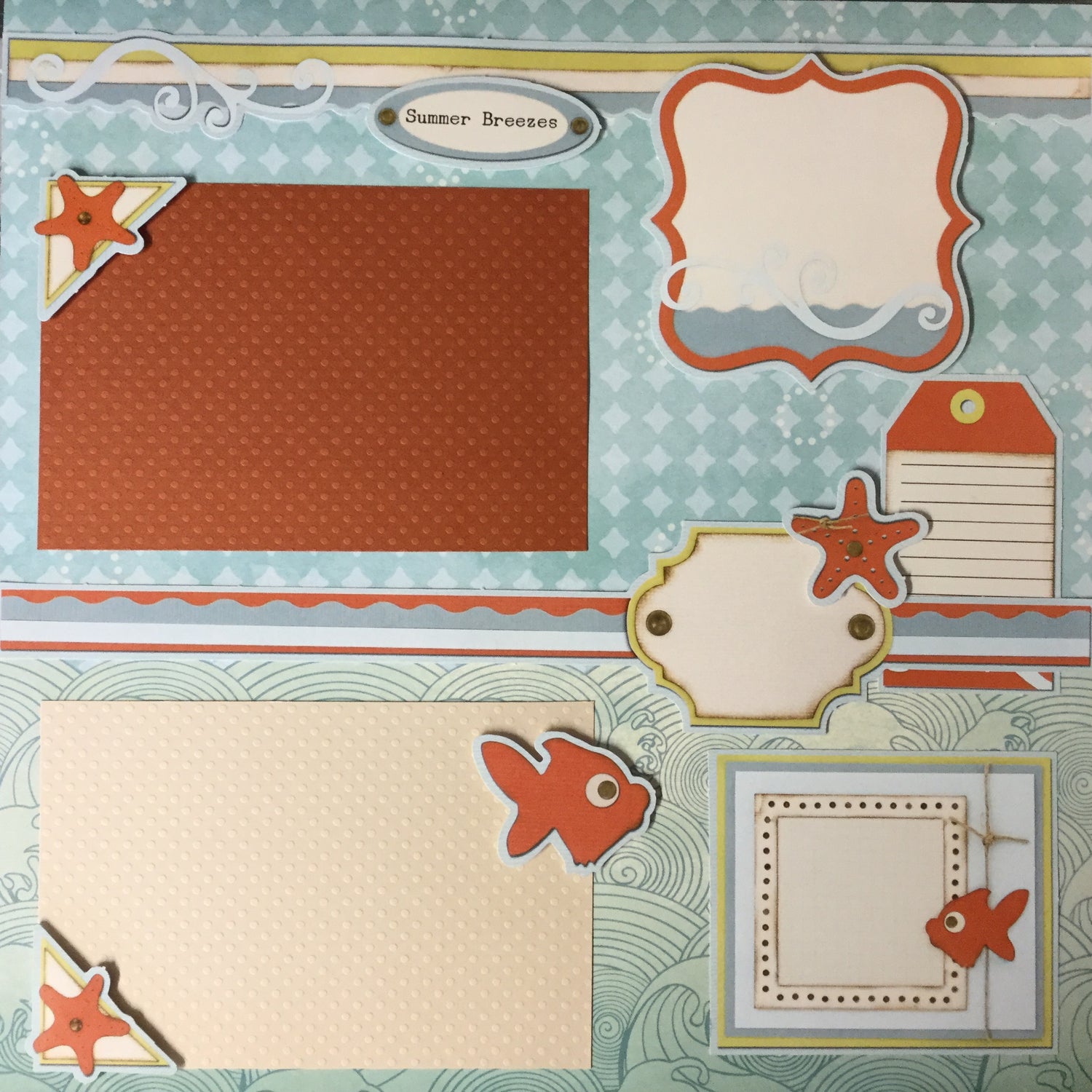 Page Kit (2) 12x12 Scrapbook SURF &amp; SAND Scrapbooksrus 