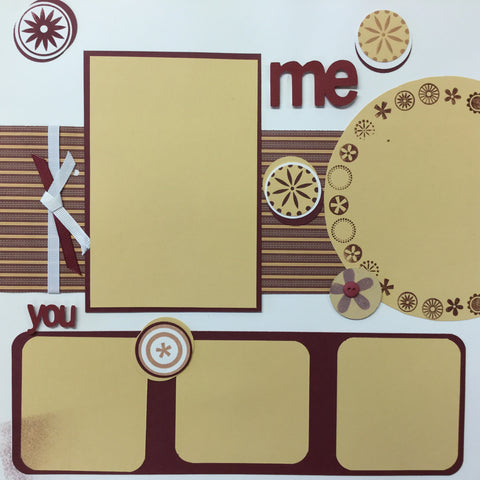 $5.00 Premade Pages ME AND YOU (2) 12"X12" Scrapbook Pages Scrapbooksrus 