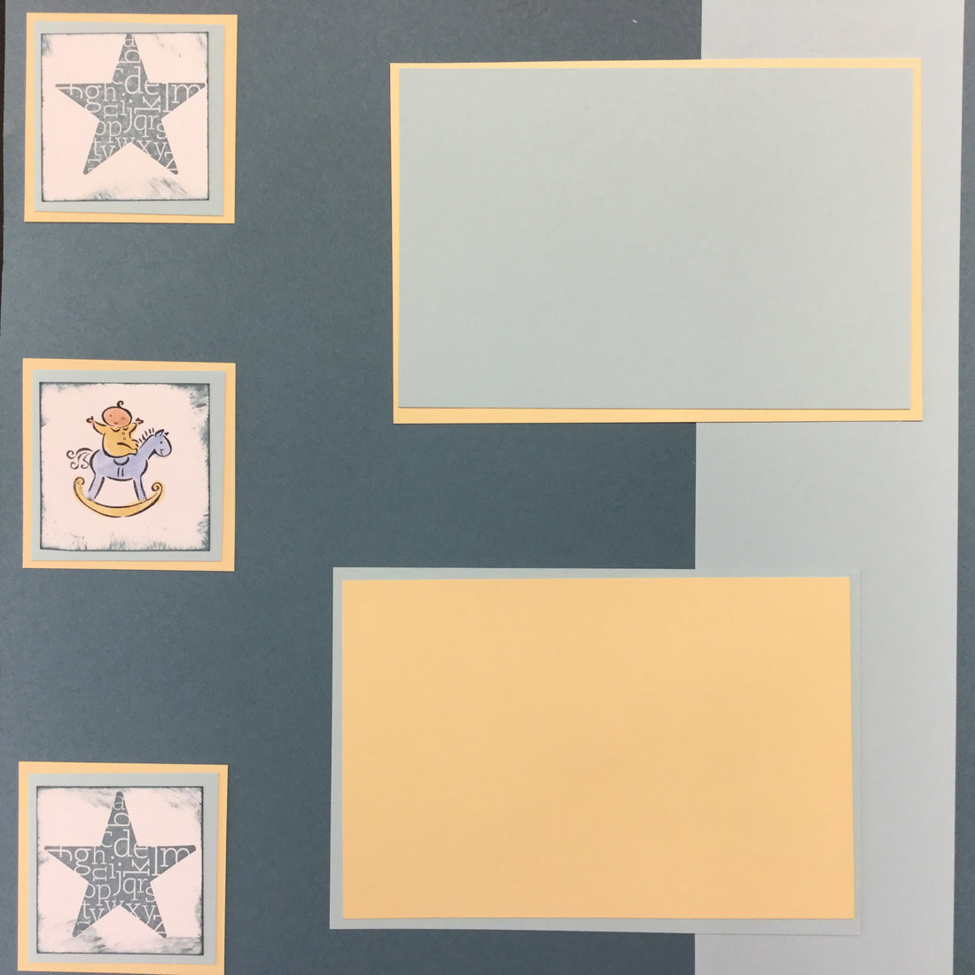 $5.00 Premade Pages BABY BOY (2) 12"X12" Scrapbook Pages Scrapbooksrus