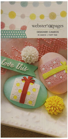 Webster's Pages Designer Cameos PARTY TIME Perfect Accents 5pc. Scrapbooksrus 