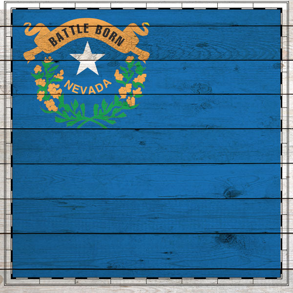 NEVADA Wood Sightseeing Flag 12&quot;X12&quot; Scrapbook Travel Paper