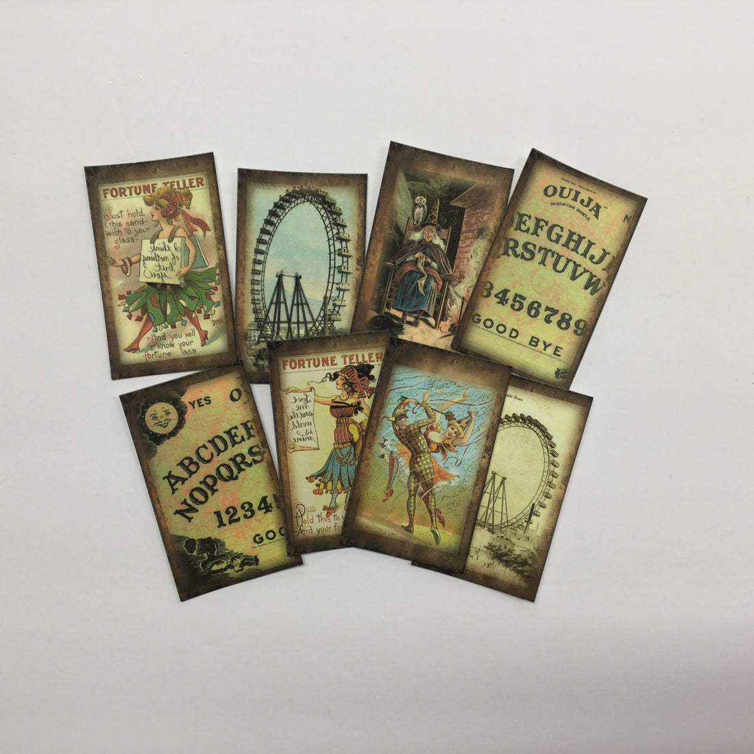 Tags &amp; Ephemera 10pc VINTAGE FORTUNE CIRCUS Scrapbooksrus 