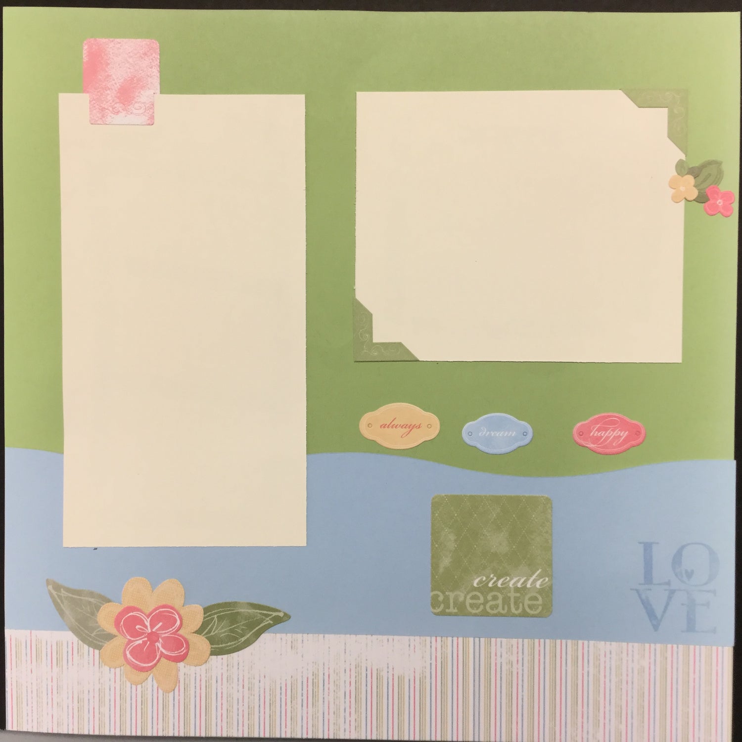 Premade Pages CREATE LOVE (2) 12&quot;X12&quot; Scrapbook Pages Scrapbooksrus 