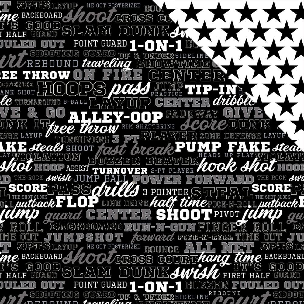 Bella Blvd Basketball PLAY BY PLAY 12&quot;X12 Scrapbook Paper