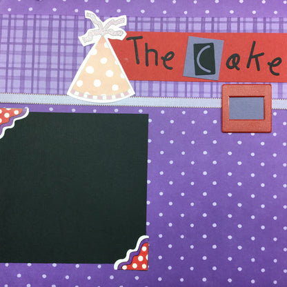 Premade Pages THE CAKE (2) 12&quot;x12&quot; Scrapbook Happy Birthday Scrapbooksrus 