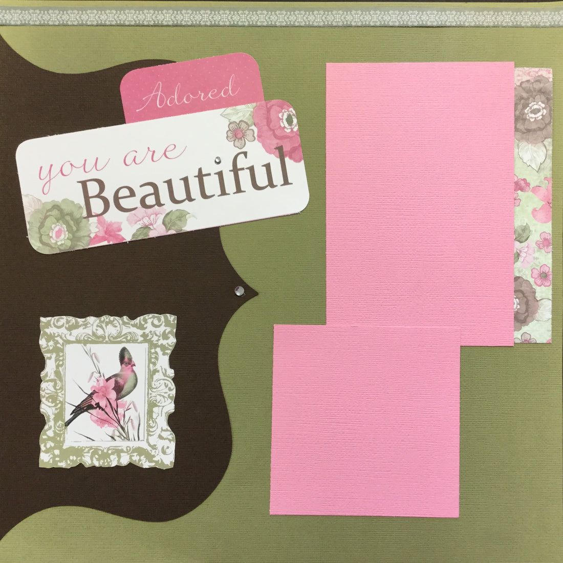 Premade YOU ARE BEAUTIFUL (2) 12”X12” Scrapbook Pages Scrapbooksrus