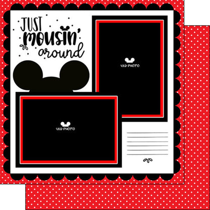 Disney MOUSIN’ AROUND LAYOUT LEFT DS 12&quot;X12&quot; Paper Scrapbooksrus 