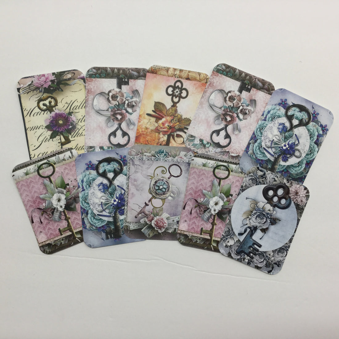 Tags & Ephemera 10pc VINTAGE TIED KEYS TAGS Scrapbooksrus