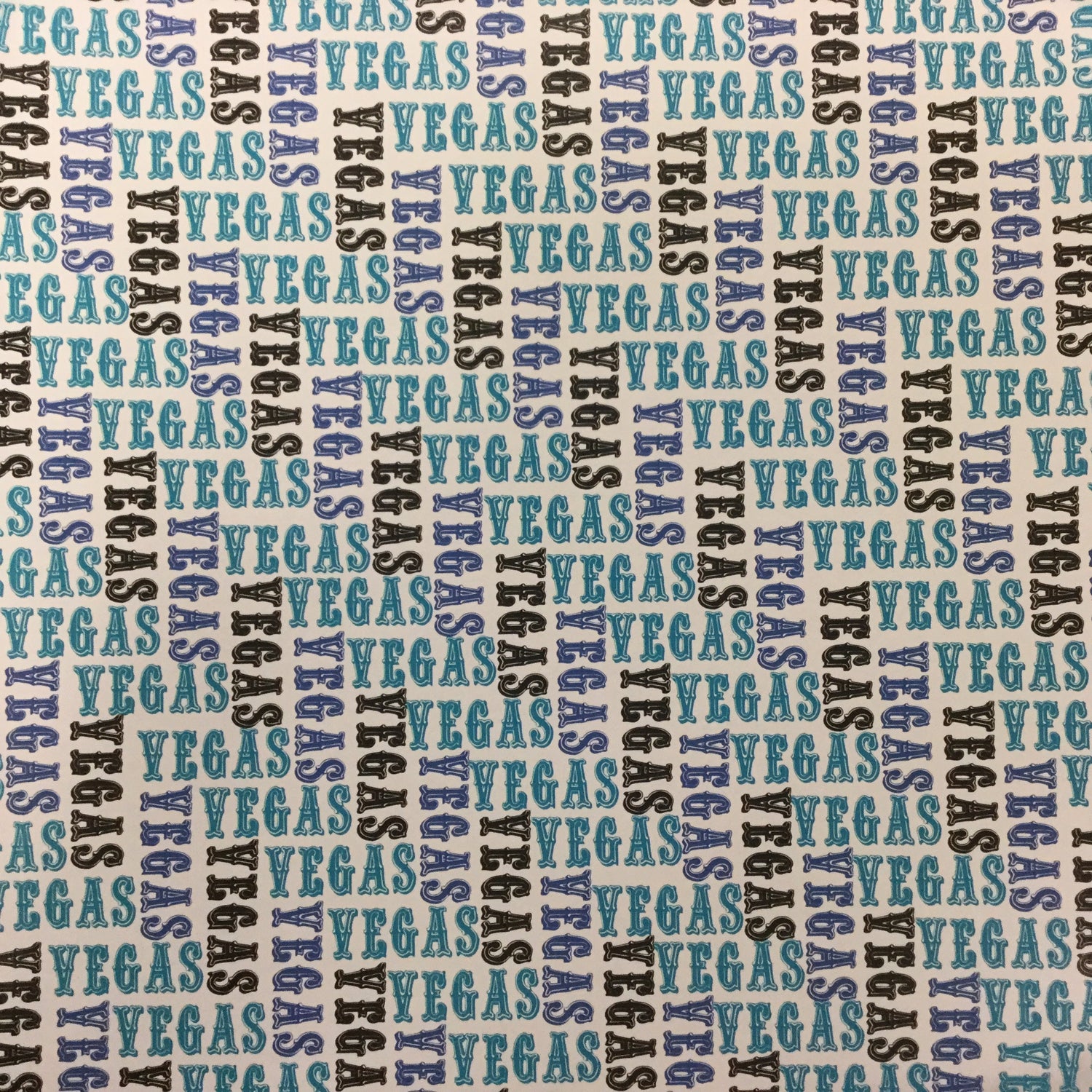 Initial Scramble VEGAS BLUE TEAL 12X12 Paper Scrapbook Customs Scrapbooksrus 