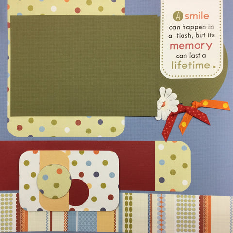 Premade Pages SMILE & MEMORY 12"X12" Scrapbook Page Scrapbooksrus 