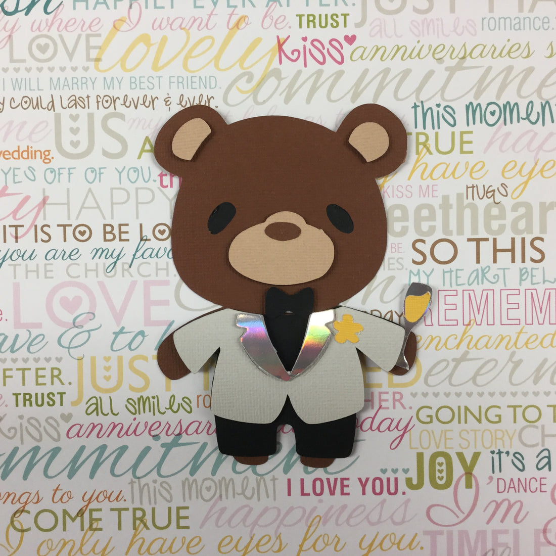 Teddy Bear GROOM Die Cut Embellishment Scrapbooksrus 