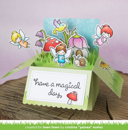 Lawn Fawn SCALLOPED BOX CARD POP-UP Custom Craft Die 14 pc