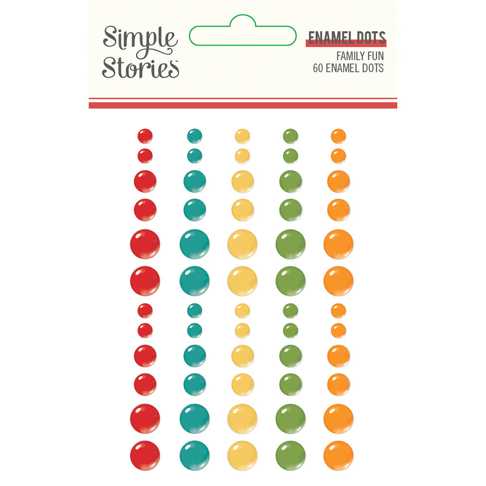 Simple Stories FAMILY FUN Enamel Dots 60pc Scrapbooksrus