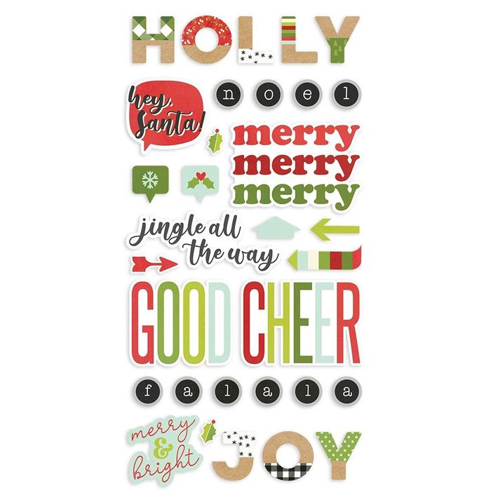 Simple Stories Make It Merry FOAM STICKERS 58pc Scrapbooksrus