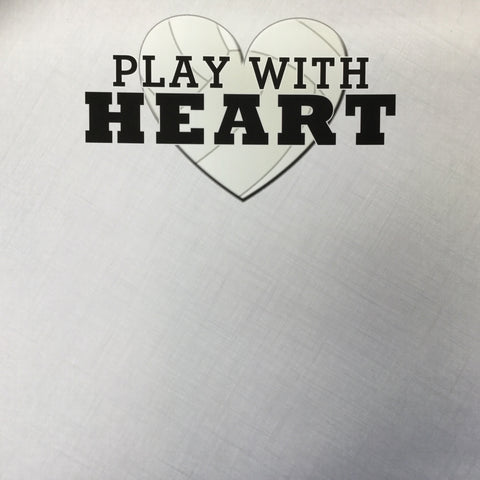 Volleyball PLAY WITH HEART Sports 12X12 Paper Sheet Scrapbook Customs
