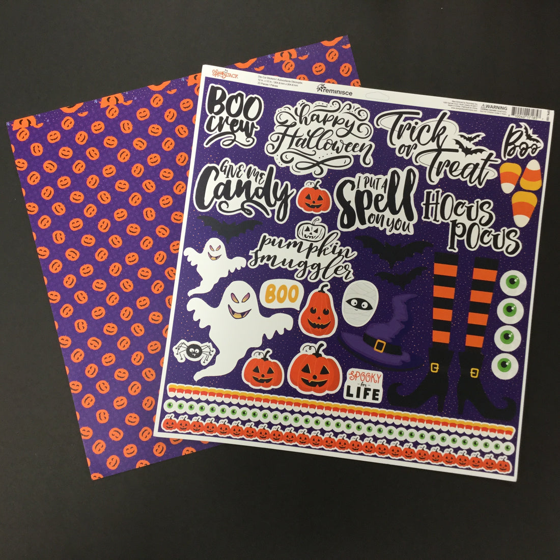 Reminisce SPOOKYJACK Paper Pack 2pc Scrapbooksrus