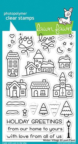Lawn Fawn WINTER VILLAGE Clear Stamps 24pc Scrapbooksrus
