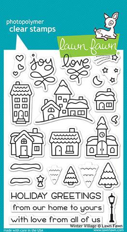 Lawn Fawn WINTER VILLAGE Clear Stamps 24pc Scrapbooksrus 
