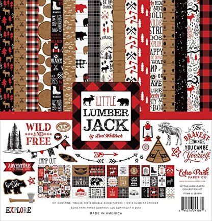 Echo Park  12&quot;x12&quot; LITTLE LUMBERJACK 13pc COLLECTION KIT Scrapbooksrus 