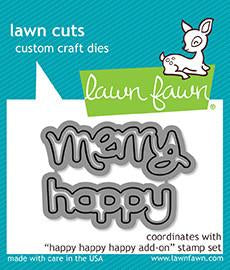 Lawn Cuts HAPPY HAPPY HAPPY ADD-ON Custom Craft Dies 2pc. Scrapbooksrus 
