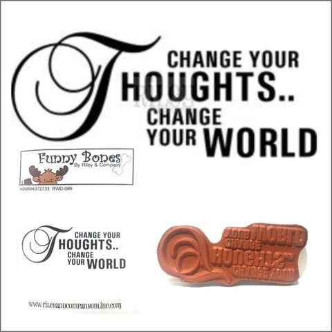 Funny Bones CHANGE YOUR THOUGHTS Riley Cling Rubber Stamp