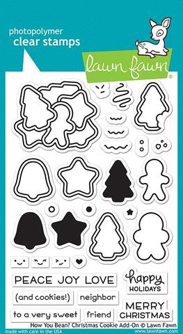 Lawn Fawn HOW YOU BEAN? CHRISTMAS COOKIE ADD-ON Clear Stamps 31 pc Scrapbooksrus