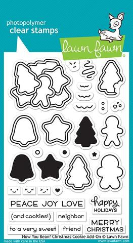 Lawn Fawn HOW YOU BEAN? CHRISTMAS COOKIE ADD-ON Clear Stamps 31 pc Scrapbooksrus 