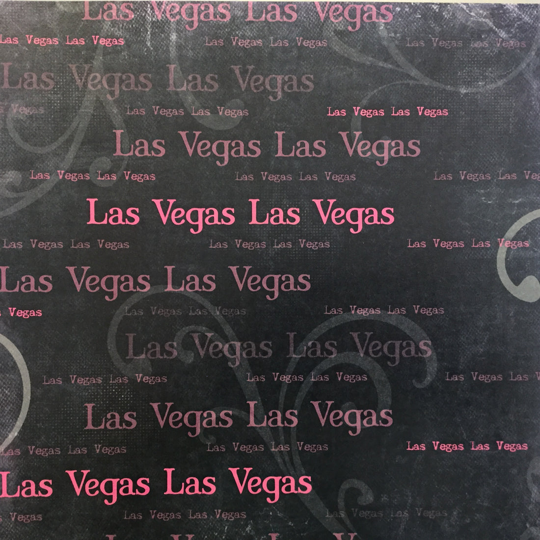 Old Antique Words LAS VEGAS PINK 12"X12" Scrapbook Paper