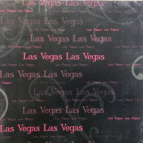 Old Antique Words PINK LAS VEGAS 12"X12" Custom Travel Paper Sheet