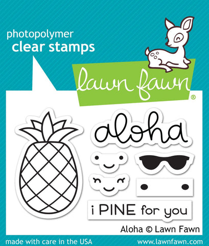 Lawn Fawn ALOHA Clear Stamps 3"X2" 7pc Scrapbooksrus 