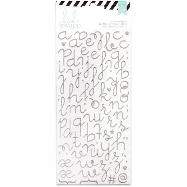 Heidi Swapp SILVER ALPHABET Puffy Stickers 81pc Scrapbooksrus 