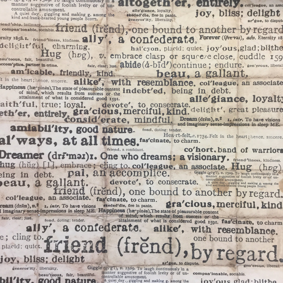 7 Gypsies FRIEND NOIR 12"X12" Scrapbook Paper