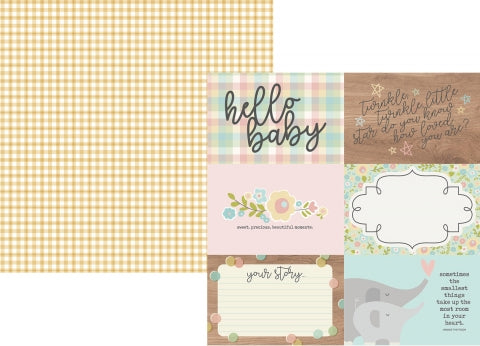 Simple Stories Oh Baby! 4x6 HORIZONTAL ELEMENTS 12x12 Scrapbook Paper Scrapbooksrus