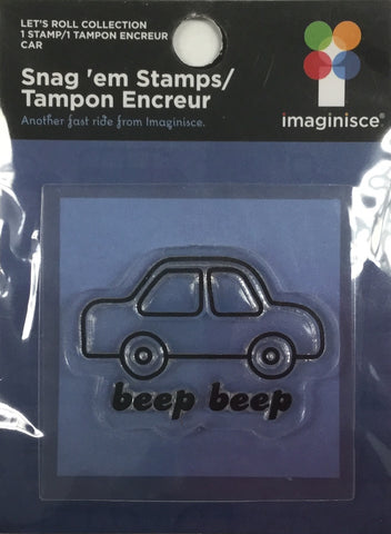 Imaginisce Snag 'em CAR BEEP BEEP Clear Acrylic Stamps Scrapbooksrus 