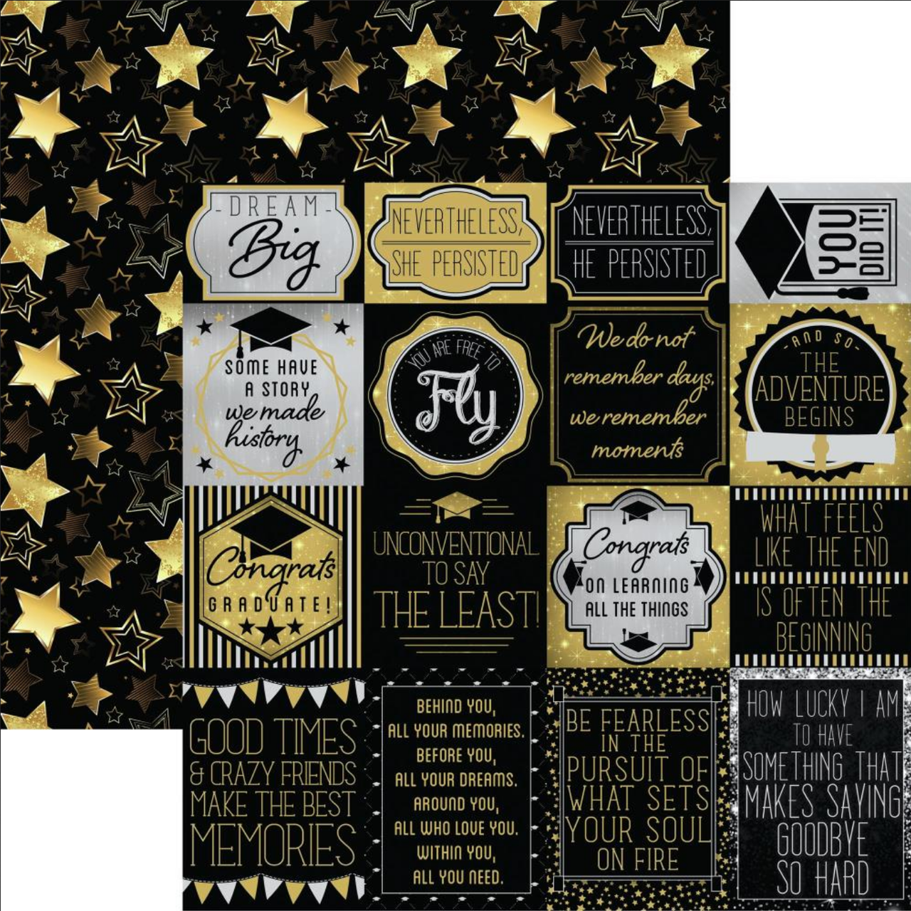 Reminisce GRADUATION Scrapbook Paper Pack 2pc Scrapbooksrus 