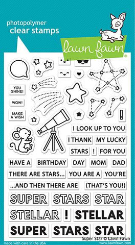 Lawn Fawn SUPER STAR Clear Stamps 45pc Scrapbooksrus 