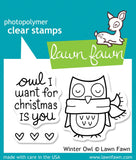 Lawn Fawn WINTER OWL Clear Stamps 3"X2" 3pc