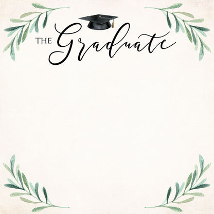 GRADUATION WATERCOLOR DS 12&quot;X12&quot; Scrapbook Customs Paper Scrapbooksrus 