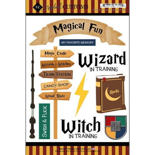 Scrapbook Customs WIZARDING WORLD 2 STICKERS 10pc Scrapbooksrus 