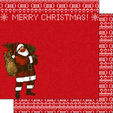 MERRY CHRISTMAS MASKED SANTA DS 12"X12" Scrapbook Paper Scrapbooksrus 