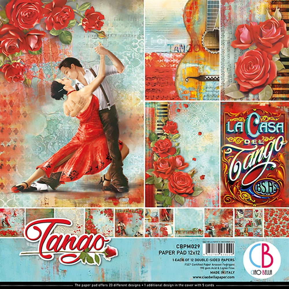 Ciao Bella TANGO Paper Pad 12 Sheets Scrapbooksrus 